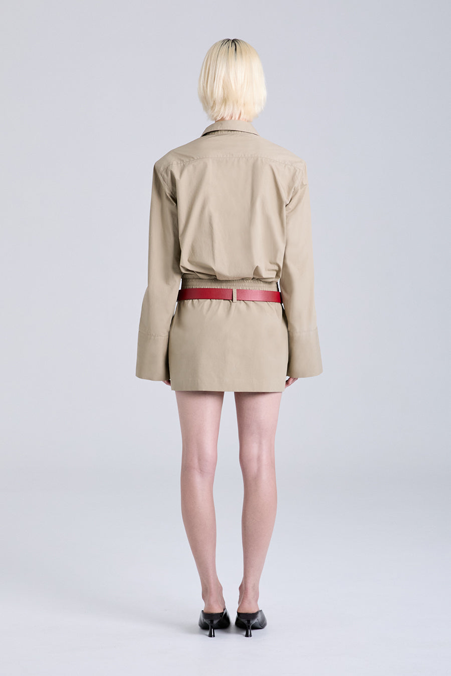 VOID MINI SHIRT DRESS | SLATE GREEN