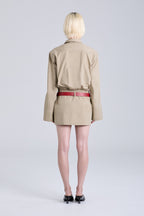 VOID MINI SHIRT DRESS | SLATE GREEN
