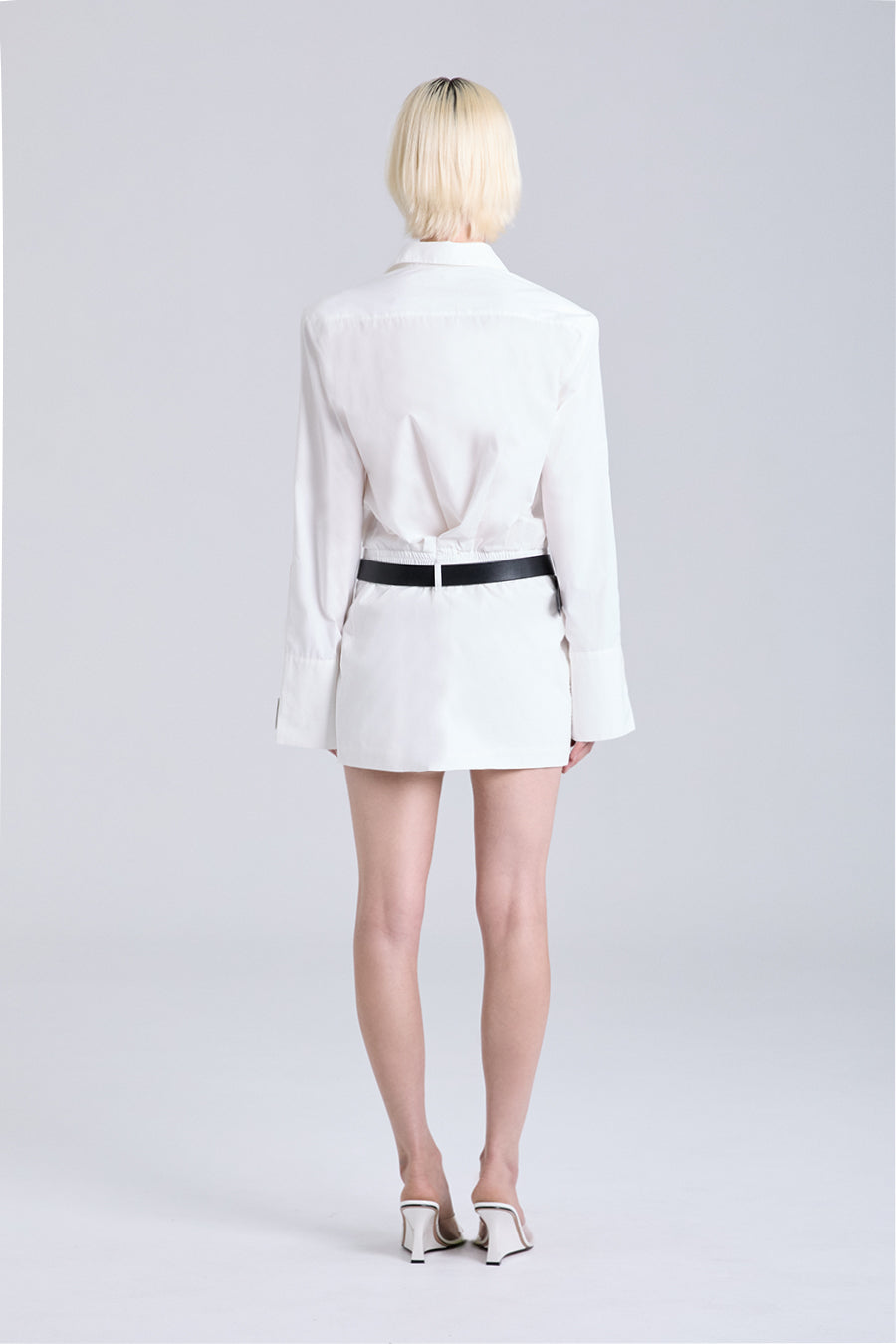 VOID MINI SHIRT DRESS | WHITE