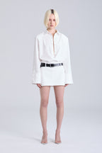 VOID MINI SHIRT DRESS | WHITE