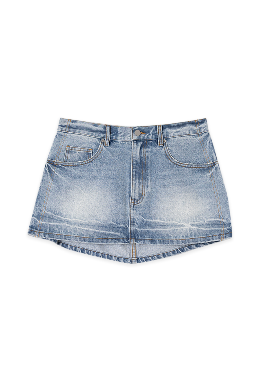 2D DENIM SKIRT | ICE BLUE