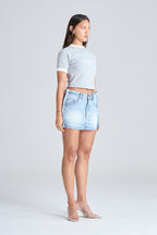 2D DENIM SKIRT | ICE BLUE