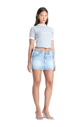 2D DENIM SKIRT | ICE BLUE