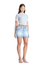 2D DENIM SKIRT | ICE BLUE