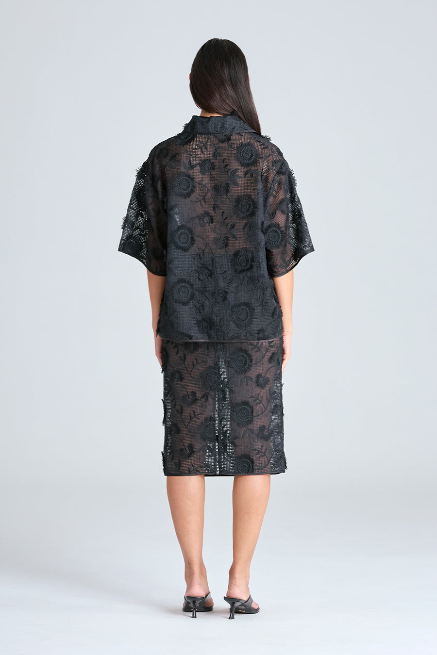 IVY LACE BOWLER SHIRT | BLACK