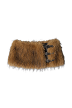 SECTOR FAUX FUR BELT SKIRT | TAN