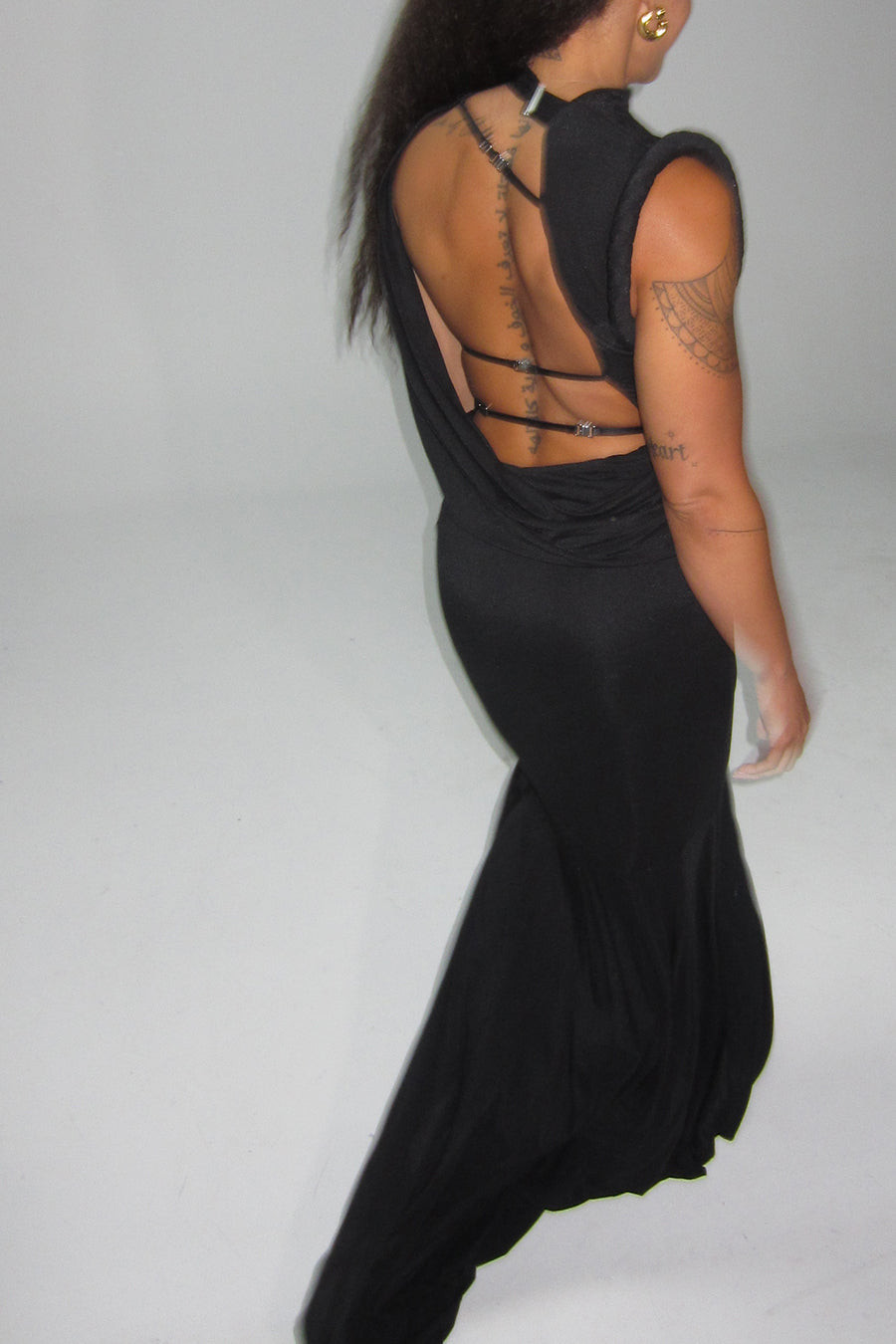 NEON MAXI DRESS | BLACK - KOURH NEON MAXI DRESS | BLACK - KOURH