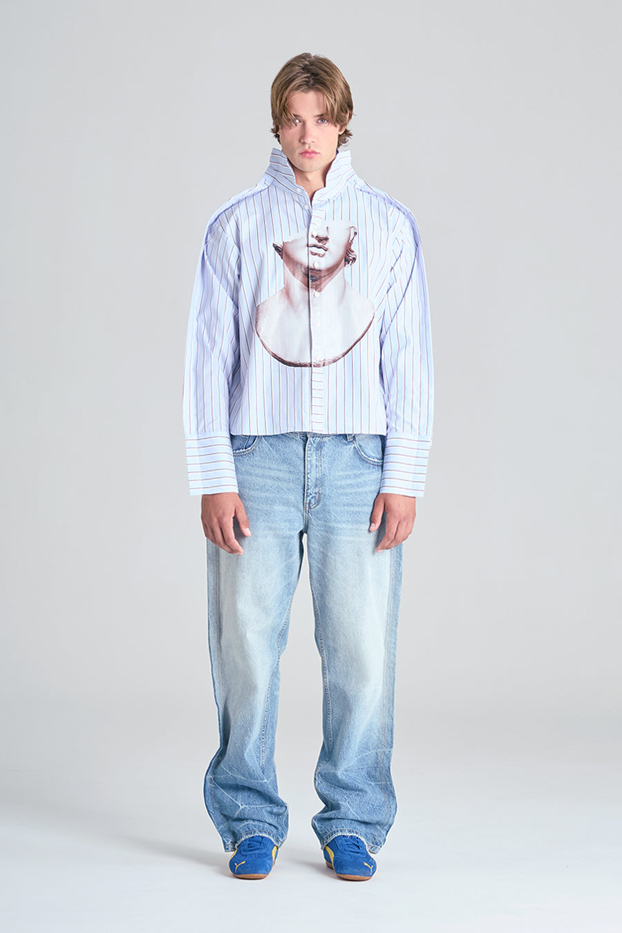 MARBLE SHIRT | BLUE STRIPE