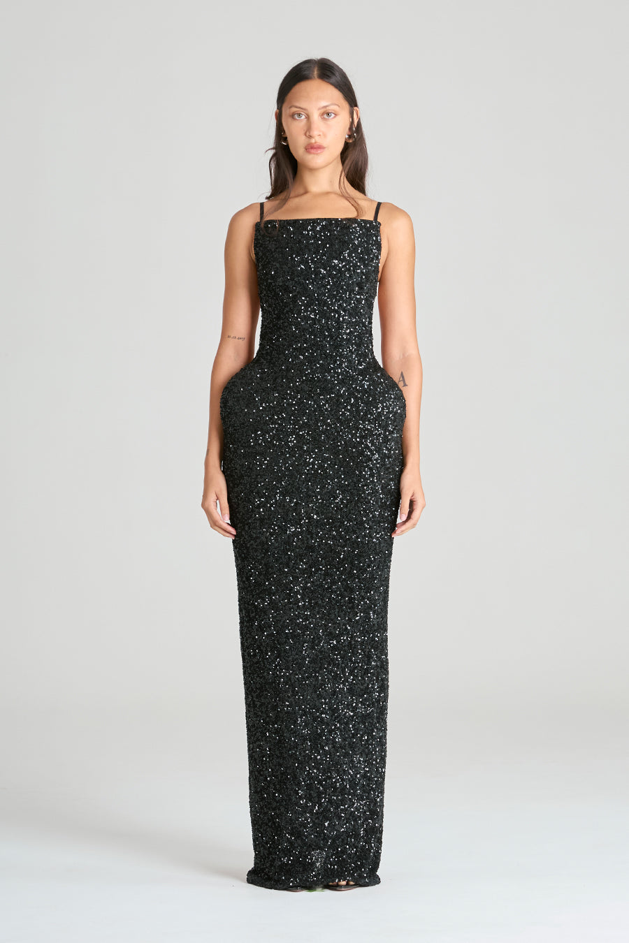 OBELISK MAXI DRESS | BLACK SEQUIN