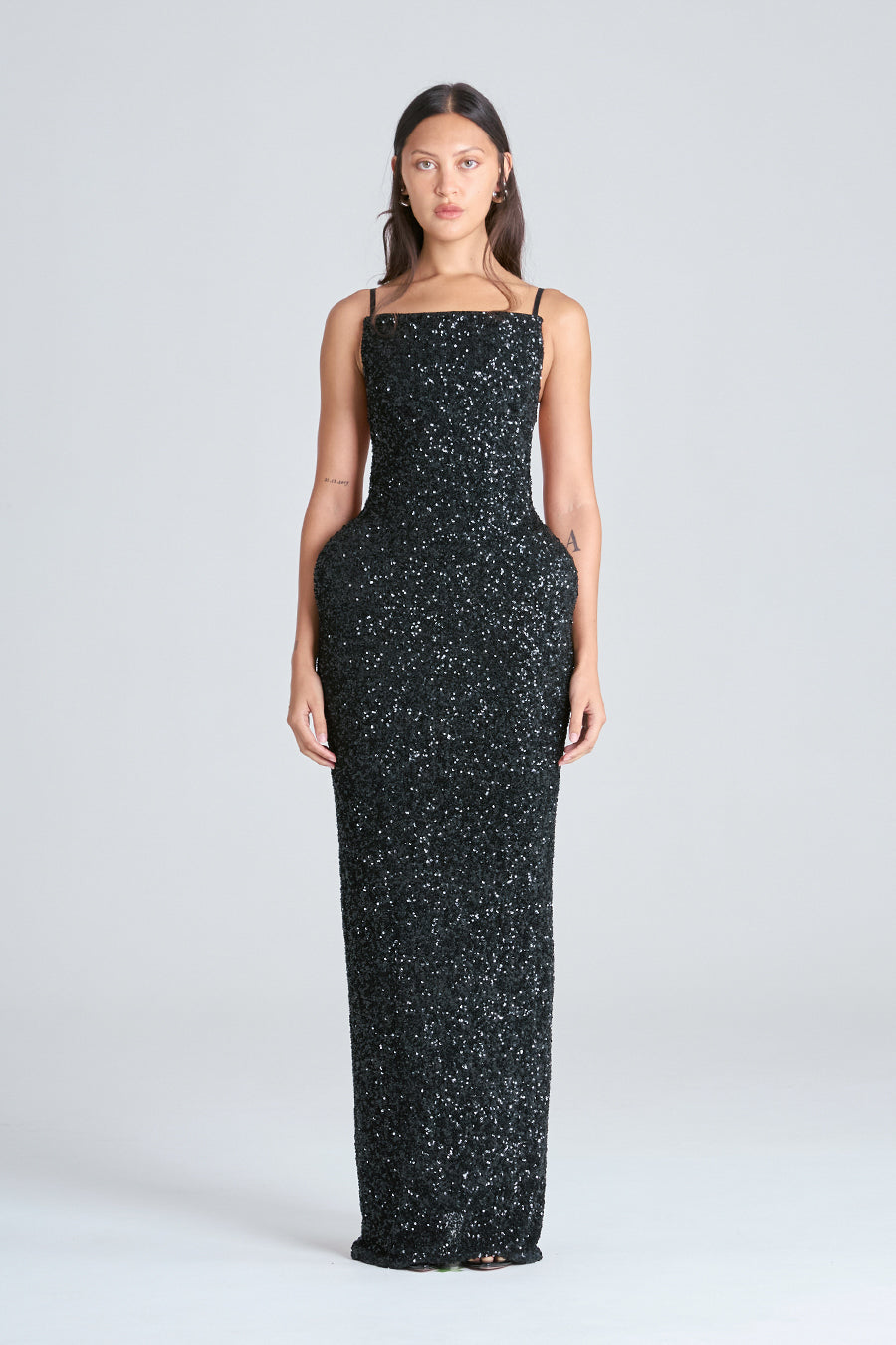 OBELISK MAXI DRESS | BLACK SEQUIN