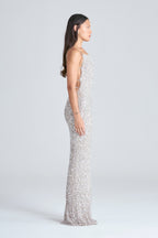 OBELISK MAXI DRESS | OYSTER SEQUIN