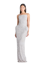 OBELISK MAXI DRESS | OYSTER SEQUIN