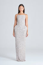 OBELISK MAXI DRESS | OYSTER SEQUIN