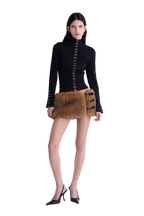 SECTOR FAUX FUR BELT SKIRT | TAN
