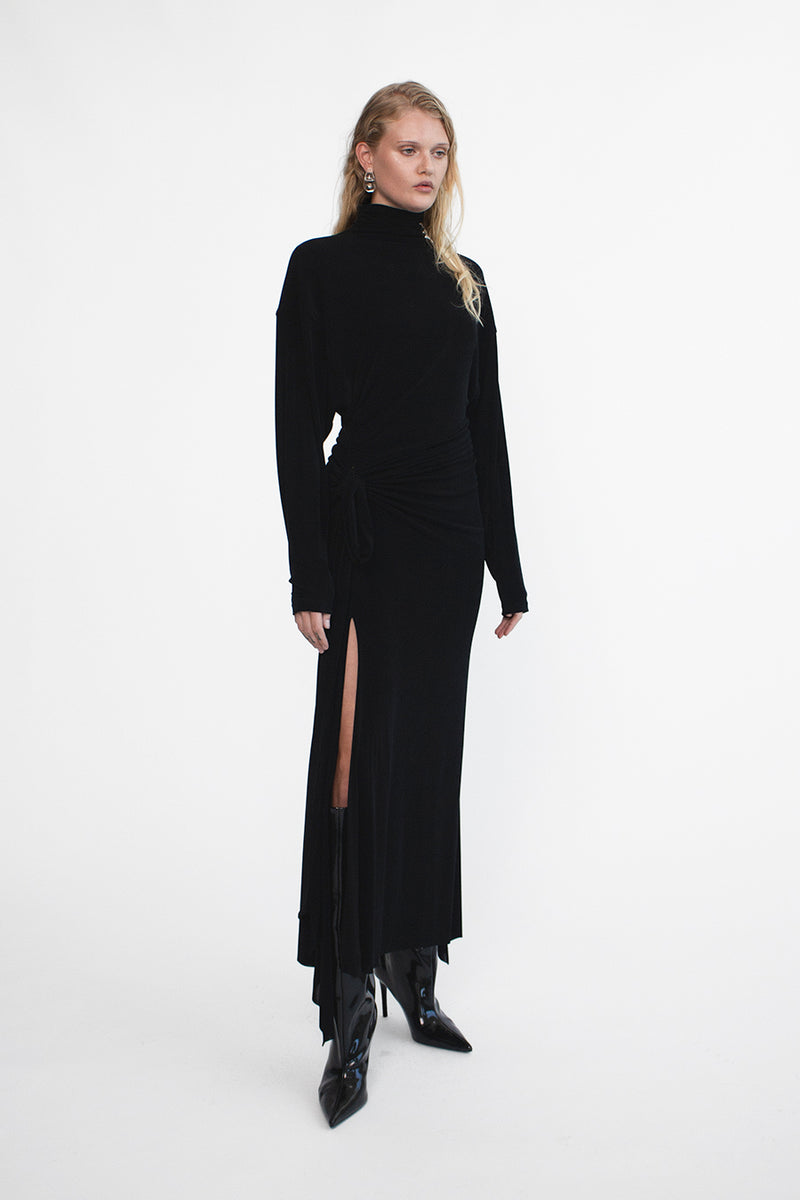 SELKIE MIDI DRESS | BLACK