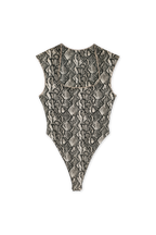 SERPENT RUFFLE DRESS | SNAKE PRINT