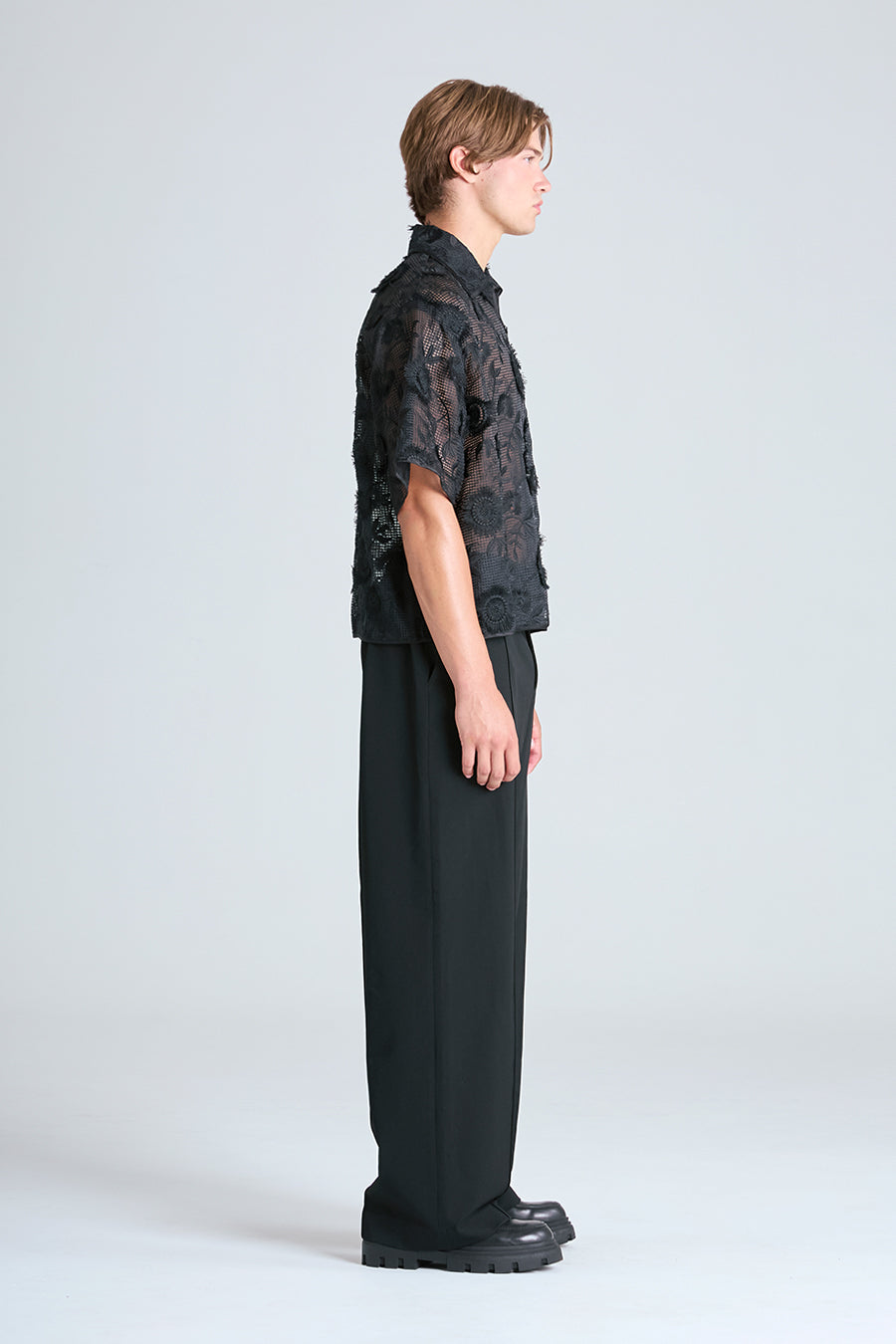 IVY LACE BOWLER SHIRT | BLACK