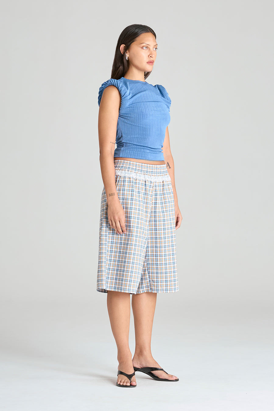 STUDIO SHORTS | BLUE CHECK