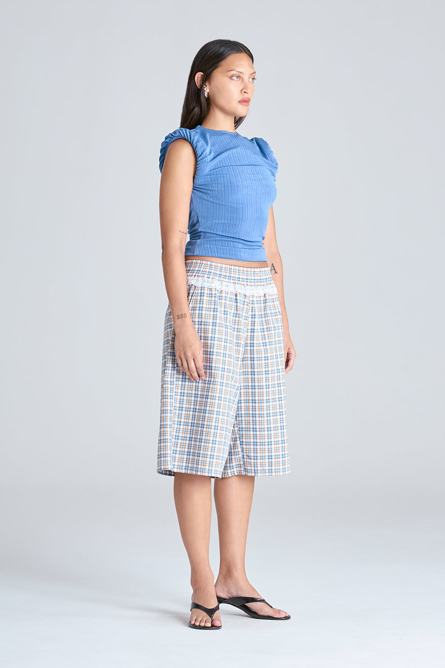STUDIO SHORTS | BLUE CHECK