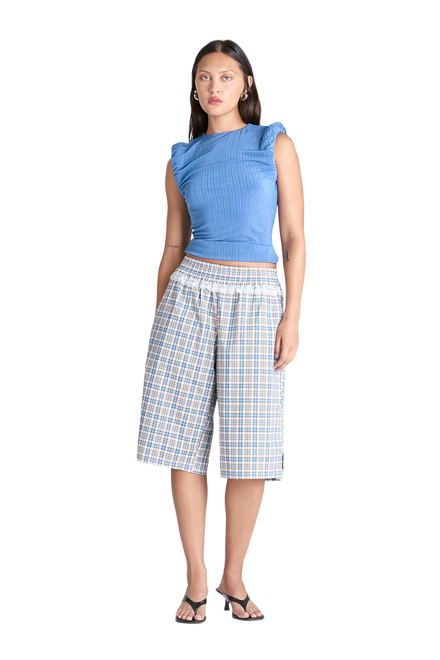 STUDIO SHORTS | BLUE CHECK