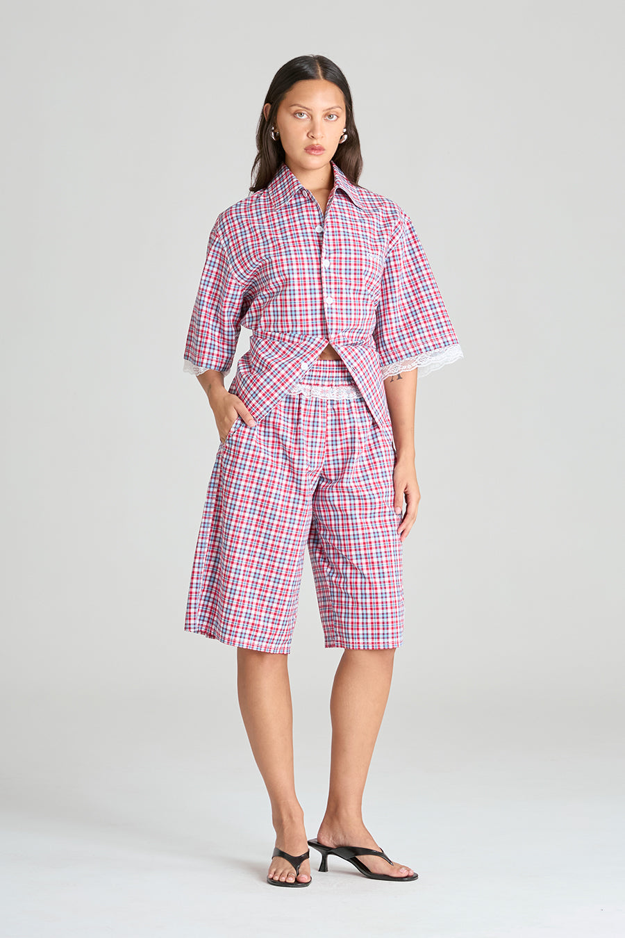 STUDIO SHORTS | RED CHECK