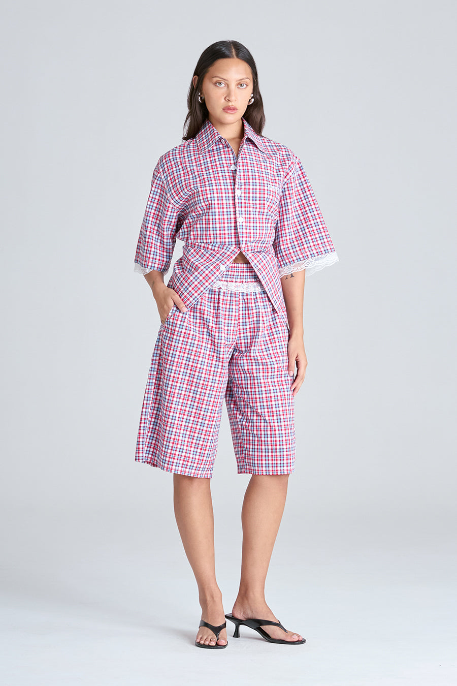 STUDIO SHORTS | RED CHECK